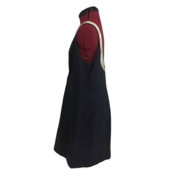 Lilly Pulitzer Valli Shift Dress Women's Size 14 Navy Blue w/Gold & Silver Trim - Picture 5 of 12